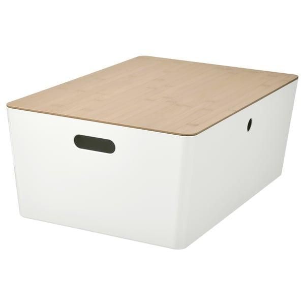 Контейнер с крышкой IKEA KUGGIS 37x54x21 см Белый / бамбук 795.612.91 795.612.91 ➜ Пакуємо МИ📦 фото Контейнер с крышкой IKEA KUGGIS 37x54x21 см Белый / бамбук 795.612.91 795.612.91 ➜ Пакуємо МИ📦 фото