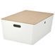 Контейнер с крышкой IKEA KUGGIS 37x54x21 см Белый / бамбук 795.612.91 795.612.91 ➜ Пакуємо МИ📦 фото 1