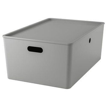 Контейнер с крышкой IKEA KUGGIS 37x54x21 см Серый 895.967.61 895.967.61 ➜ Пакуємо МИ📦 фото