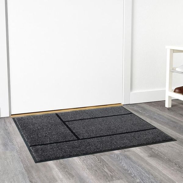 Придверный коврик IKEA K&Ouml;GE 69x90 см Серый/черный 302.879.39 302.879.39 ➜ Пакуємо МИ📦 фото