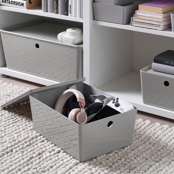 Контейнер с крышкой IKEA KUGGIS 26x35x15 см Серый 695.967.62 695.967.62 ➜ Пакуємо МИ📦 фото