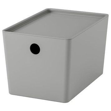 Контейнер с крышкой IKEA KUGGIS 18x26x15 см Серый 495.967.63 495.967.63 ➜ Пакуємо МИ📦 фото