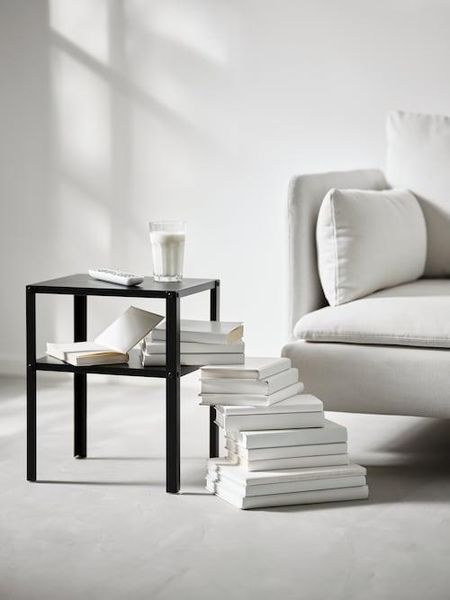 Прикроватная тумбочка IKEA KNARREVIK 42х34 см Черная 205.699.77 205.699.77 ➜ Пакуємо МИ📦 фото