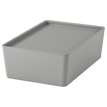 Контейнер с крышкой IKEA KUGGIS 18х26х8 см Серый 295.967.64 295.967.64 ➜ Пакуємо МИ📦 фото