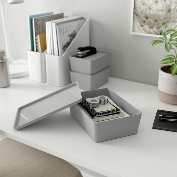 Контейнер с крышкой IKEA KUGGIS 18х26х8 см Серый 295.967.64 295.967.64 ➜ Пакуємо МИ📦 фото