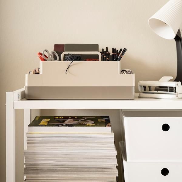 Настольный органайзер IKEA KUGGIS Бежевый 605.691.88 605.691.88 ➜ Пакуємо МИ📦 фото