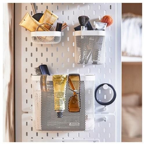 Набор корзин для настенного органайзера IKEA SK&Aring;DIS 3 предмета 505.177.60 Белый 505.177.60 ➜ Пакуємо МИ📦 фото