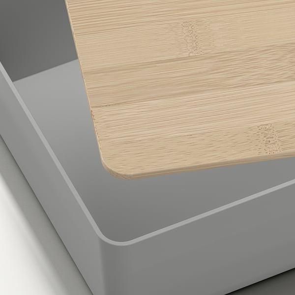 Контейнер с крышкой IKEA KUGGIS 18x26x8 см Светло-серый / бамбук 895.968.22 895.968.22 ➜ Пакуємо МИ📦 фото