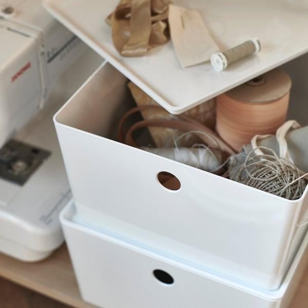 Контейнер с крышкой IKEA KUGGIS 26x35x15 см Белый 595.611.88 595.611.88 ➜ Пакуємо МИ📦 фото