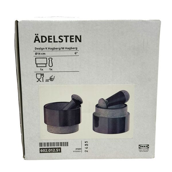 Ступка для специй IKEA ADELSTEN (ИКЕА ЭДЕЛЬСТЕН). 60201251. Черная 602.012.51 ➜ Пакуємо МИ📦 фото