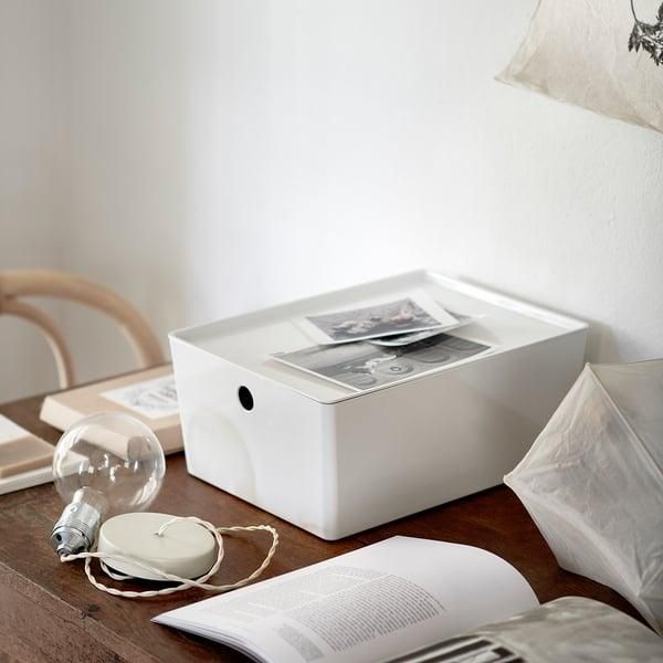 Контейнер с крышкой IKEA KUGGIS 26x35x15 см Белый 595.611.88 595.611.88 ➜ Пакуємо МИ📦 фото