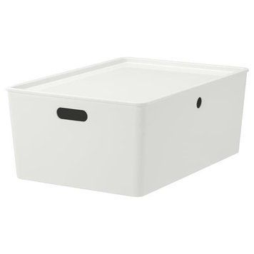 Контейнер с крышкой IKEA KUGGIS 37x54x21 см Белый 895.612.00 895.612.00 ➜ Пакуємо МИ📦 фото
