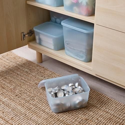 Контейнер с крышкой IKEA RYKTA 805.331.98 Серо-голубой 805.331.98 ➜ Пакуємо МИ📦 фото