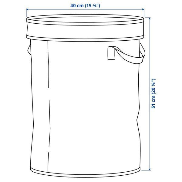 Сумка для сортування із кришкою IKEA DIMPA 50 л Бежева 406.014.34 406.014.34 ➜ Пакуємо МИ📦 фото