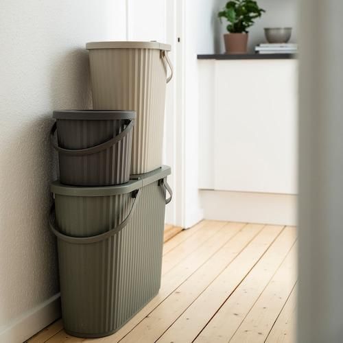 Ведро с крышкой IKEA DAMM&Auml;NG 005.599.79 Серо-зеленое 005.599.79 ➜ Пакуємо МИ📦 фото