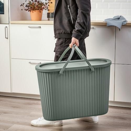 Ведро с крышкой IKEA DAMM&Auml;NG 005.599.79 Серо-зеленое 005.599.79 ➜ Пакуємо МИ📦 фото