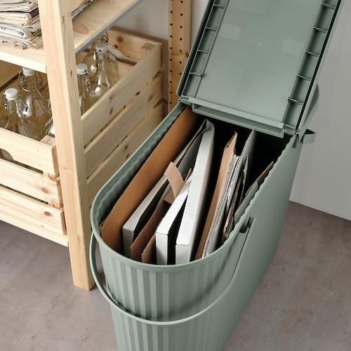 Ведро с крышкой IKEA DAMM&Auml;NG 005.599.79 Серо-зеленое 005.599.79 ➜ Пакуємо МИ📦 фото