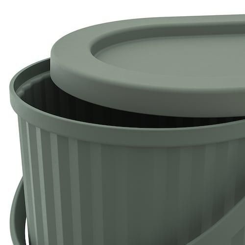 Ведро с крышкой IKEA DAMM&Auml;NG 005.599.79 Серо-зеленое 005.599.79 ➜ Пакуємо МИ📦 фото