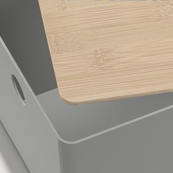 Контейнер с крышкой IKEA KUGGIS 18x26x15 см Светло-серый / бамбук 895.968.17 895.968.17 ➜ Пакуємо МИ📦 фото