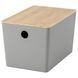 Контейнер с крышкой IKEA KUGGIS 18x26x15 см Светло-серый / бамбук 895.968.17 895.968.17 ➜ Пакуємо МИ📦 фото 1