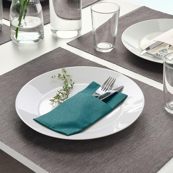 Набор салфеток IKEA MOTTAGA 38x38 см Изумрудные 25 штук 305.085.87 305.085.87 ➜ Пакуємо МИ📦 фото