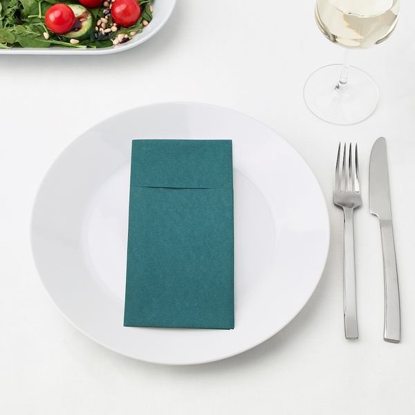 Набор салфеток IKEA MOTTAGA 38x38 см Изумрудные 25 штук 305.085.87 305.085.87 ➜ Пакуємо МИ📦 фото