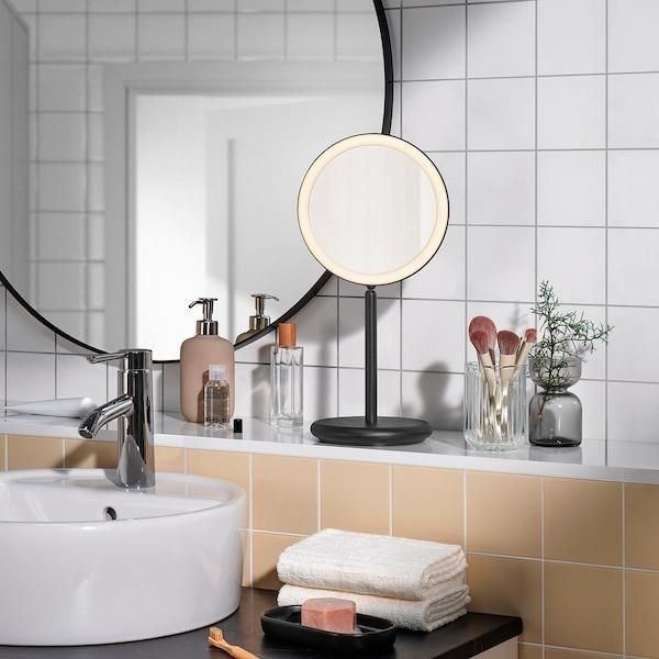 Дзеркало косметичне IKEA EKF&Auml;NN Діаметр - 20 см Чорне 905.918.52 905.918.52 ➜ Пакуємо МИ📦 фото