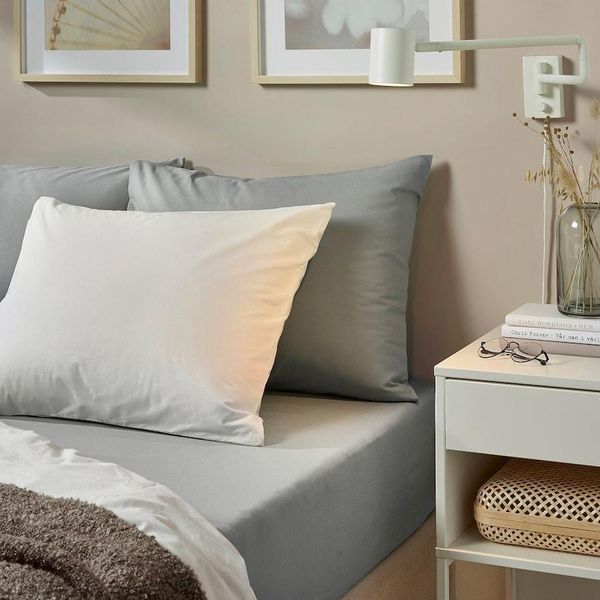 Простирадло IKEA DVALA 160х200 см Світло-сіре 404.824.50 404.824.50 ➜ Пакуємо МИ📦 фото Простирадло IKEA DVALA 160х200 см Світло-сіре 404.824.50 404.824.50 ➜ Пакуємо МИ📦 фото