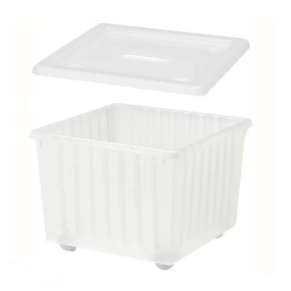 Набор для хранения: Контейнер на колесиках + крышка IKEA VESSLA. 2 предмета. Белый 700.648.8 ➜ Пакуємо МИ📦 фото Набор для хранения: Контейнер на колесиках + крышка IKEA VESSLA. 2 предмета. Белый 700.648.8 ➜ Пакуємо МИ📦 фото