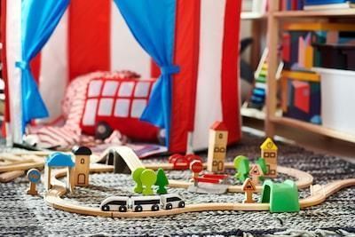 Набор поездов и путей IKEA LILLABO (ИКЕА ЛИЛЛАБО). 20330066. 45 предметов 203.300.66 ➜ Пакуємо МИ📦 фото