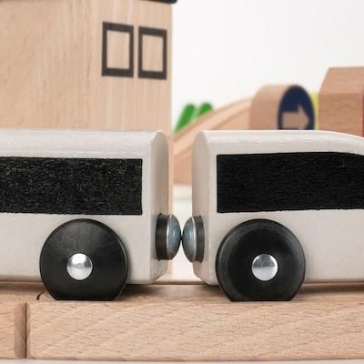 Набор поездов и путей IKEA LILLABO (ИКЕА ЛИЛЛАБО). 20330066. 45 предметов 203.300.66 ➜ Пакуємо МИ📦 фото
