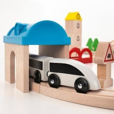 Набор поездов и путей IKEA LILLABO (ИКЕА ЛИЛЛАБО). 20330066. 45 предметов 203.300.66 ➜ Пакуємо МИ📦 фото