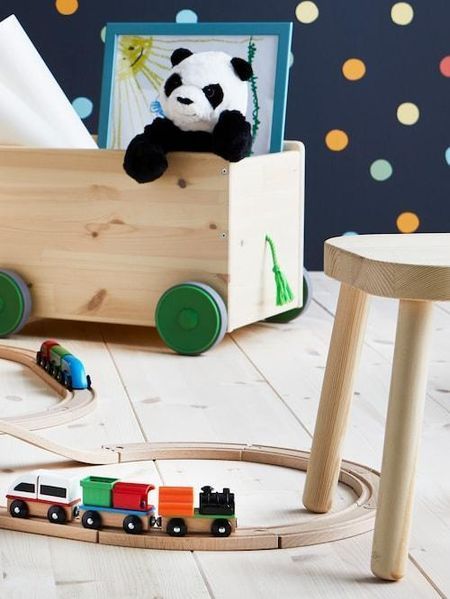 Набор поездов и путей IKEA LILLABO (ИКЕА ЛИЛЛАБО). 20330066. 45 предметов 203.300.66 ➜ Пакуємо МИ📦 фото