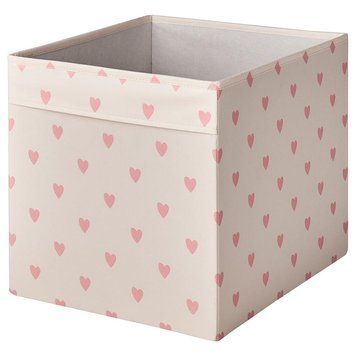 Коробка для хранения IKEA REGNBROMS 33x38x33 см Розовая в сердечка 705.553.55 705.553.55 ➜ Пакуємо МИ📦 фото