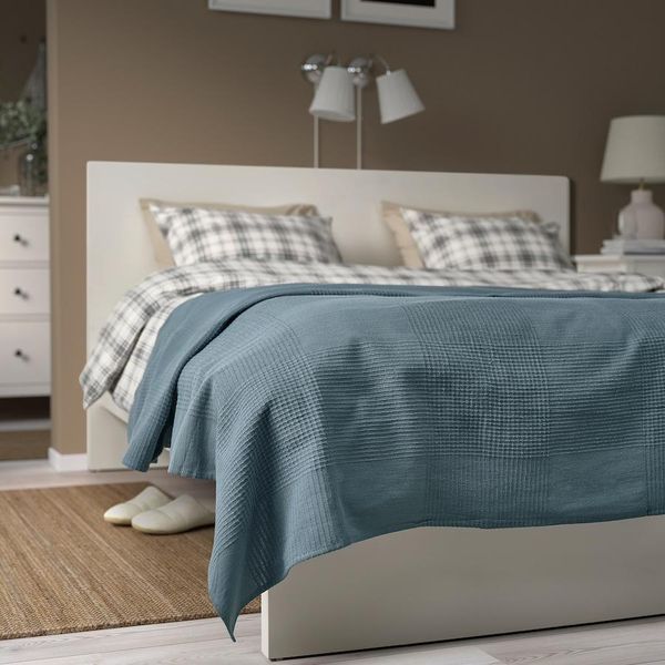 Покривало IKEA INDIRA 230х250 см Сіро-синє 205.826.34 205.826.34 ➜ Пакуємо МИ📦 фото