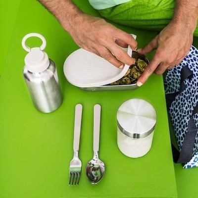 Бутылка для воды IKEA ENKELSPARIG (ИКЕА ЭНКЕЛЬСПОРОГ). 0,5 л. 00497222. Стальная 004.972.22 ➜ Пакуємо МИ📦 фото