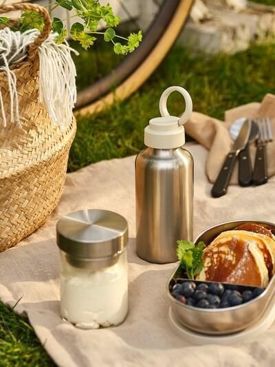 Бутылка для воды IKEA ENKELSPARIG (ИКЕА ЭНКЕЛЬСПОРОГ). 0,5 л. 00497222. Стальная 004.972.22 ➜ Пакуємо МИ📦 фото