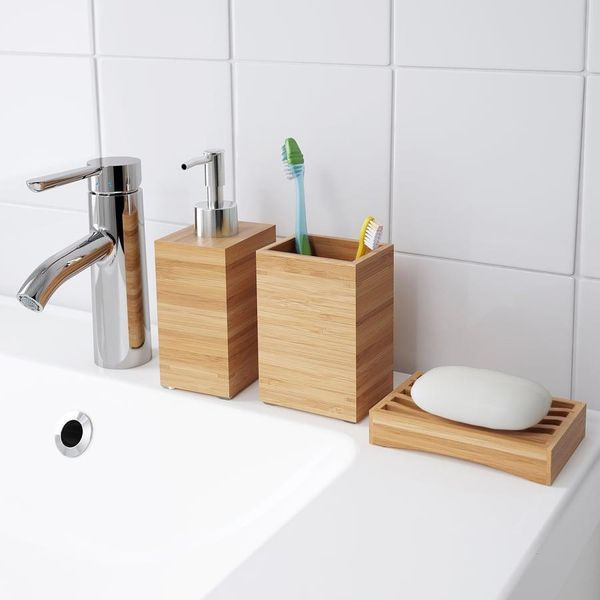 Підставка для зубних щіток IKEA DRAGAN Бамбукова 302.714.91 302.714.91 ➜ Пакуємо МИ📦 фото