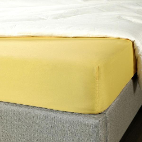 Простирадло на гумці IKEA BRUKSVARA 140x200 см Жовте 905.746.02 905.746.02 ➜ Пакуємо МИ📦 фото