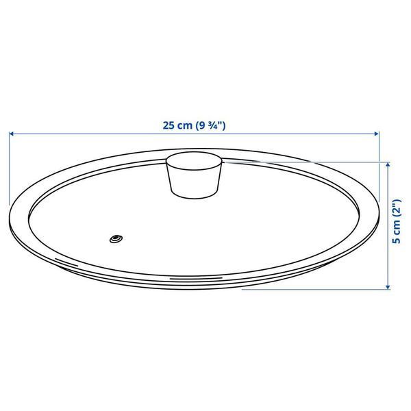 Крышка для сковороды IKEA KLOCKREN Диаметр - 25 см Стеклянная 004.590.22 004.590.22 ➜ Пакуємо МИ📦 фото