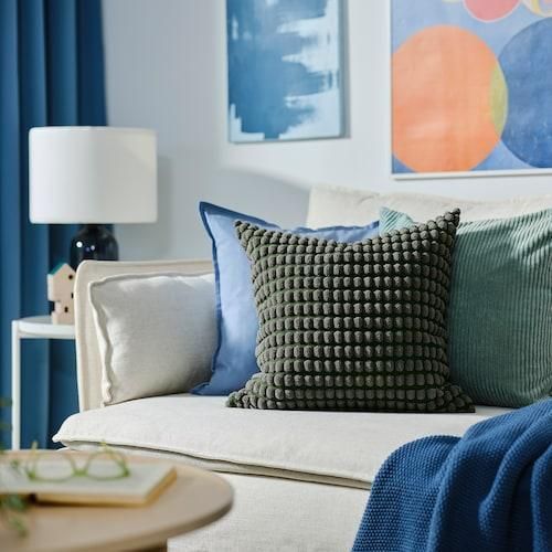 Наволочка IKEA SVARTPOPPEL 905.430.07 Сіро-зелена 905.430.07 ➜ Пакуємо МИ📦 фото
