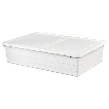 Контейнер с крышкой на 2 отделения IKEA SOCKERBIT 50x77x19 см Белый 204.115.24 204.115.24 ➜ Пакуємо МИ📦 фото