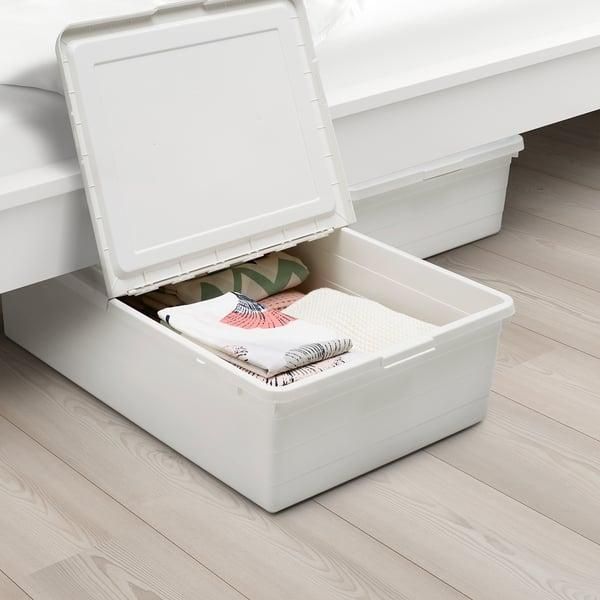 Контейнер с крышкой на 2 отделения IKEA SOCKERBIT 50x77x19 см Белый 204.115.24 204.115.24 ➜ Пакуємо МИ📦 фото