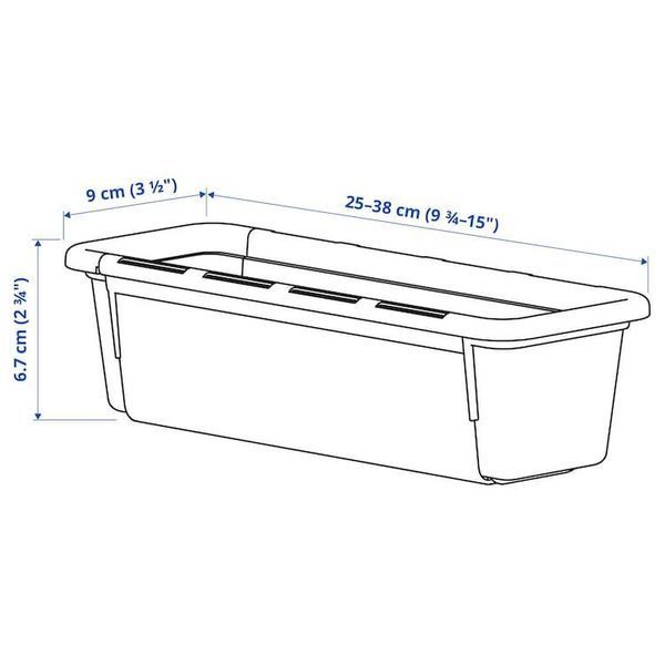 Контейнер выдвижной IKEA KACKLA 25-38x9 см Белый 906.020.49 906.020.49 ➜ Пакуємо МИ📦 фото
