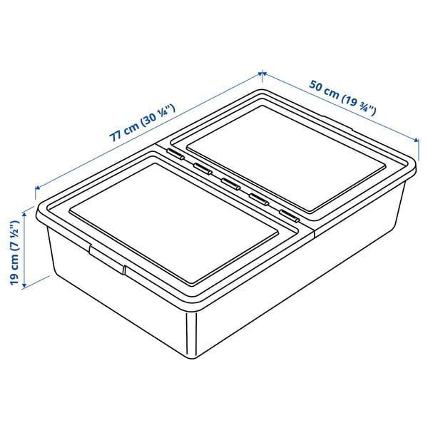 Контейнер с крышкой на 2 отделения IKEA SOCKERBIT 50x77x19 см Белый 204.115.24 204.115.24 ➜ Пакуємо МИ📦 фото