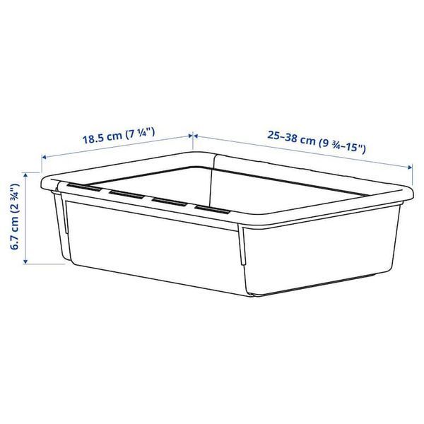Контейнер выдвижной IKEA KACKLA 25-38x19 см Белый 706.020.50 706.020.50 ➜ Пакуємо МИ📦 фото