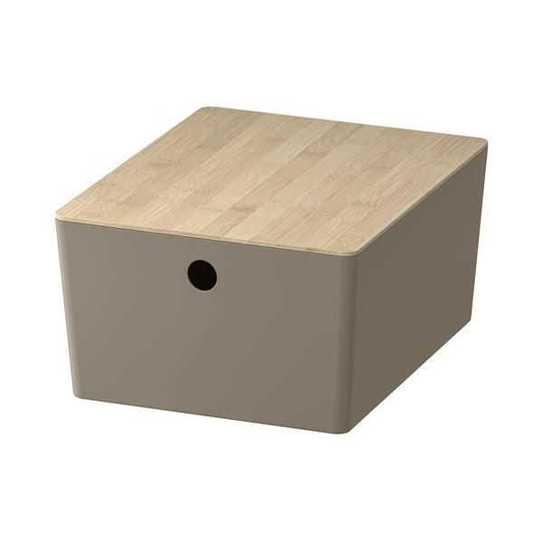 Контейнер с крышкой IKEA KUGGIS 26x35x15 см Темно-серый / бамбук 895.826.17 895.826.17 ➜ Пакуємо МИ📦 фото Контейнер с крышкой IKEA KUGGIS 26x35x15 см Темно-серый / бамбук 895.826.17 895.826.17 ➜ Пакуємо МИ📦 фото