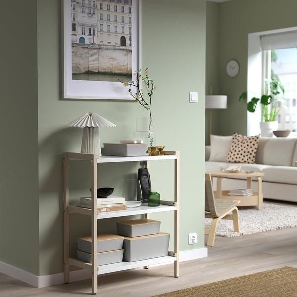 Контейнер с крышкой IKEA KUGGIS 26x35x15 см Светло-серый / бамбук 695.968.18 695.968.18 ➜ Пакуємо МИ📦 фото