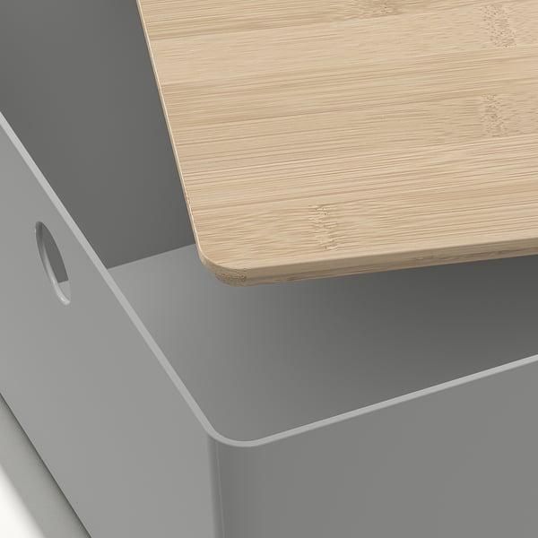 Контейнер с крышкой IKEA KUGGIS 26x35x15 см Светло-серый / бамбук 695.968.18 695.968.18 ➜ Пакуємо МИ📦 фото