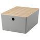 Контейнер с крышкой IKEA KUGGIS 26x35x15 см Светло-серый / бамбук 695.968.18 695.968.18 ➜ Пакуємо МИ📦 фото 1